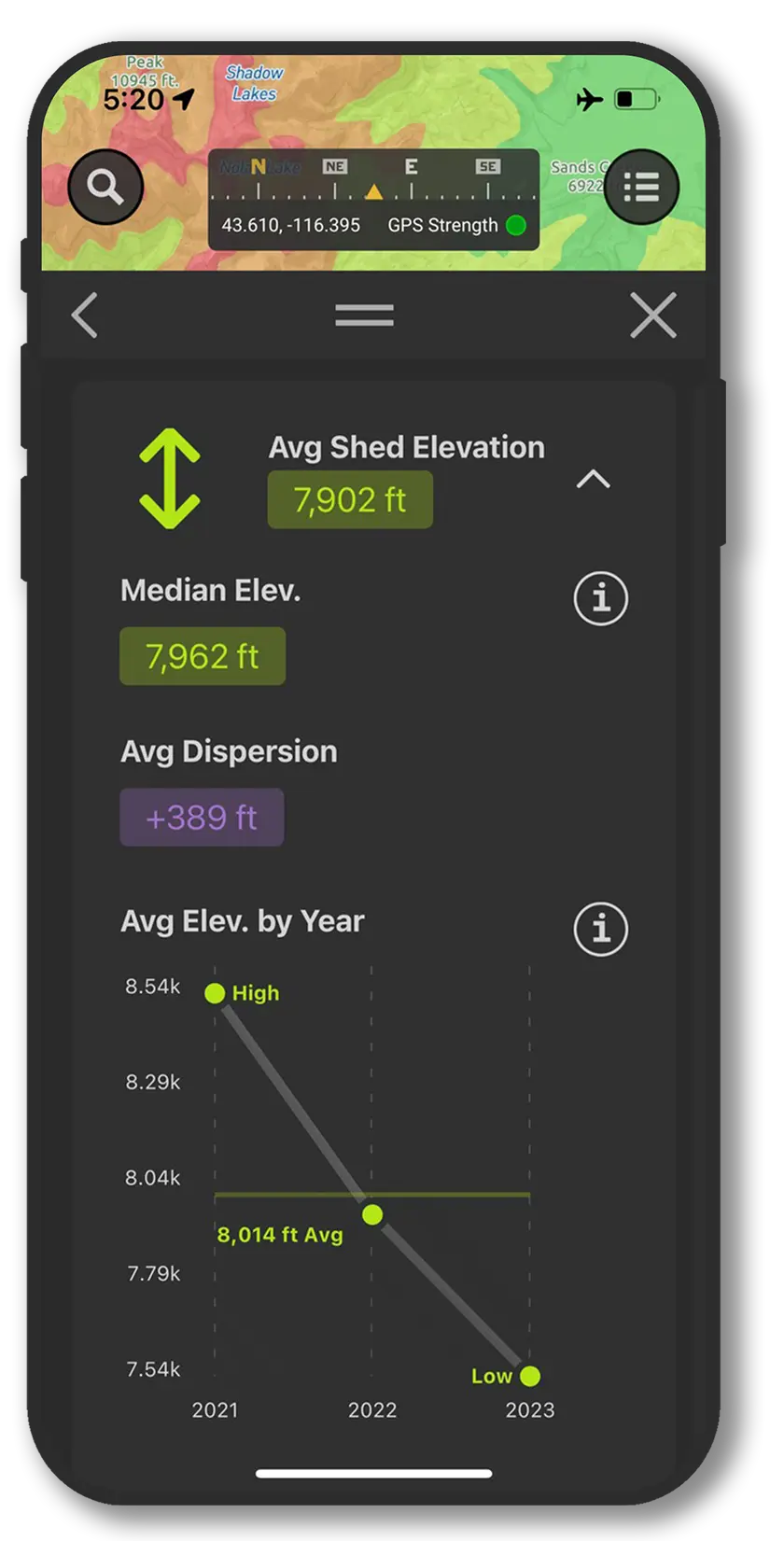 Digital shed hunting journal and stats